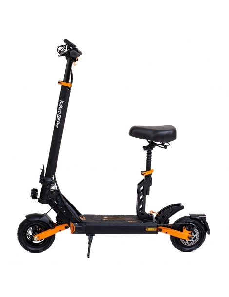 KuKirin G2 Pro Scooter Elettrico Pieghevole 600W Motore 15Ah 48V Batteria 9 Pollici Pneumatici - Nero Arancione