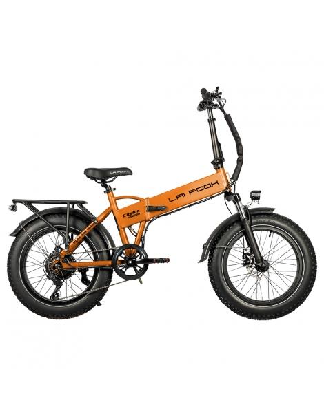 LAIFOOK Cityfun Bici Elettrica Pieghevole Motore 250W Batteria 48V 10.4AH Pneumatici Grassi 20 X 4.0" - Arancione