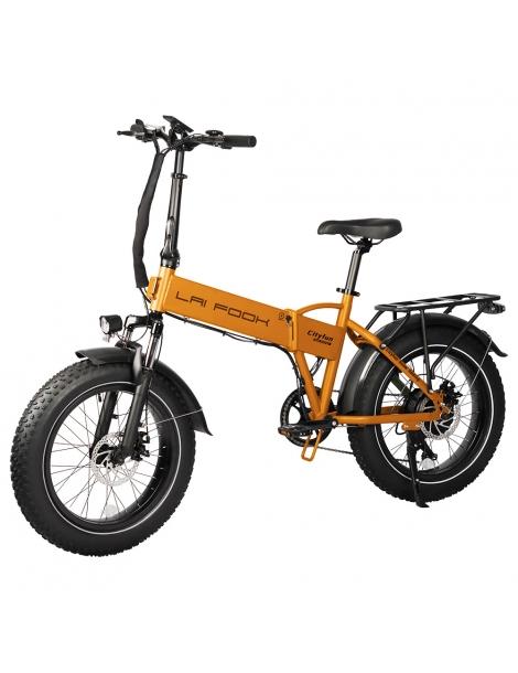 LAIFOOK Cityfun Bici Elettrica Pieghevole Motore 250W Batteria 48V 10.4AH Pneumatici Grassi 20 X 4.0" - Arancione