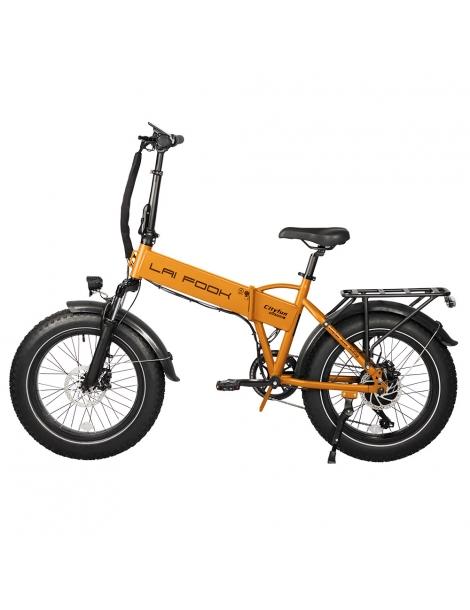 LAIFOOK Cityfun Bici Elettrica Pieghevole Motore 250W Batteria 48V 10.4AH Pneumatici Grassi 20 X 4.0" - Arancione