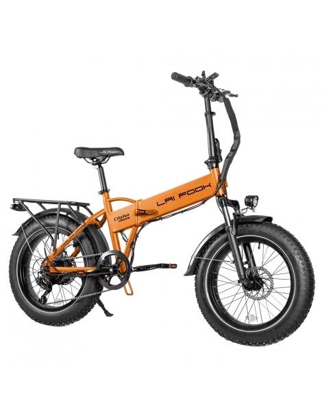 LAIFOOK Cityfun Bici Elettrica Pieghevole Motore 250W Batteria 48V 10.4AH Pneumatici Grassi 20 x 4.0" - Arancione