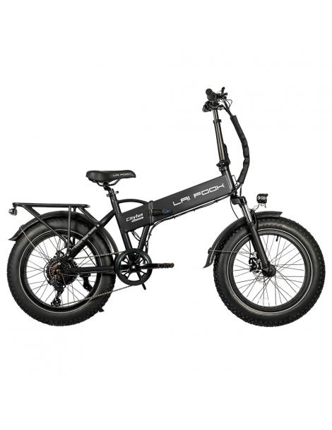 LAIFOOK Cityfun Bici Elettrica Pieghevole Motore Brushless 250W Batteria 48V 10.4AH Pneumatici Grassi 20 X 4.0 Pollici - Nero