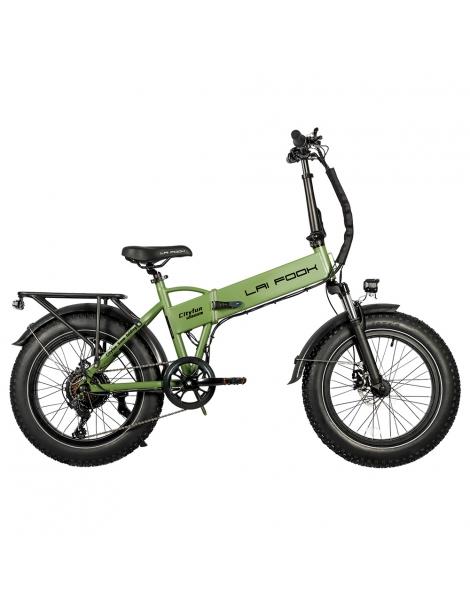 LAIFOOK Cityfun Bici Elettrica Pieghevole Motore Brushless 250W Batteria 48V 10.4AH Pneumatici Grassi 20 X 4.0" - Verde