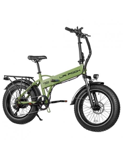 LAIFOOK Cityfun Bici Elettrica Pieghevole Motore Brushless 250W Batteria 48V 10.4AH Pneumatici Grassi 20 x 4.0" - Verde