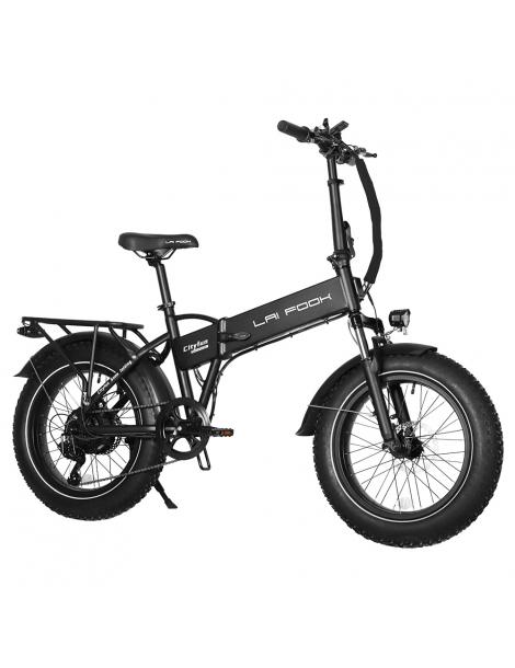 LAIFOOK Cityfun Bici Elettrica Pieghevole Motore Brushless 250W Batteria 48V 10.4AH Pneumatici Grassi 20 X 4.0 Pollici - Nero