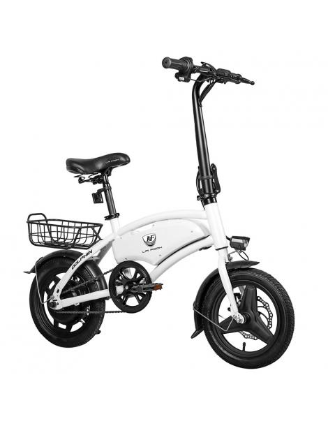 LAIFOOK Dolphin Bici Elettrica Pieghevole Motore 250W Batteria 36V 7.8AH Pneumatico 14 pollici - Bianco