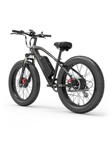 LANKELEISI MG740 PLUS 26*4.0'' Pneumatici Bici Elettrica 1000W*2 Doppio Motore 48V 17.5Ah Batteria - Grigio