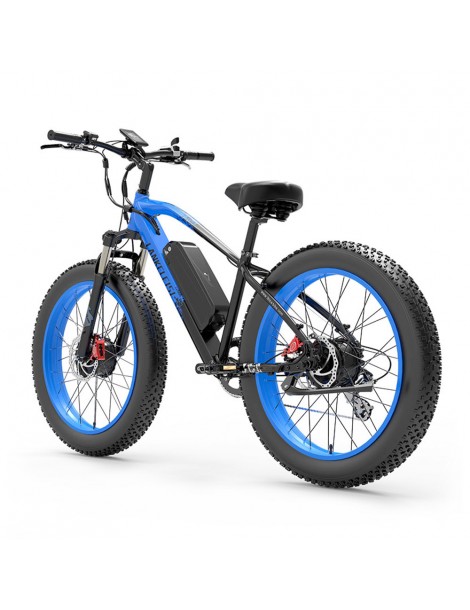 LANKELEISI MG740 PLUS 26*4.0'' Pneumatici Bici Elettrica 1000W*2 Doppio Motore 48V 17.5Ah Batteria - Blu