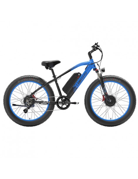 LANKELEISI MG740 PLUS 26*4.0'' Pneumatici Bici Elettrica 1000W*2 Doppio Motore 48V 17.5Ah Batteria - Blu