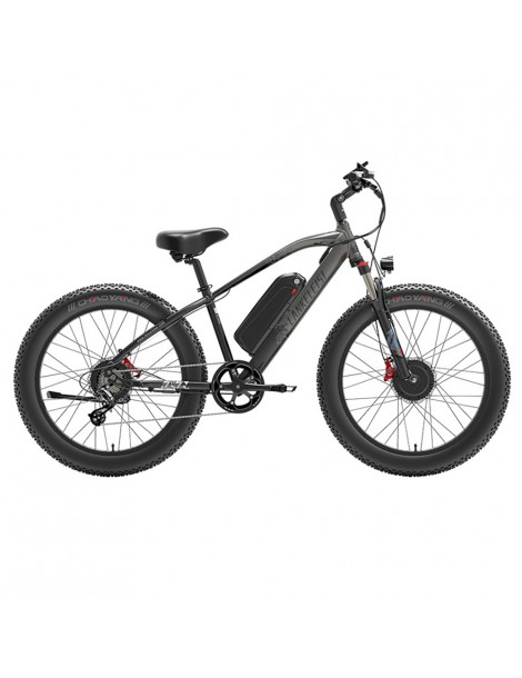 LANKELEISI MG740 PLUS 26*4.0'' Pneumatici Bici Elettrica 1000W*2 Doppio Motore 48V 17.5Ah Batteria - Grigio