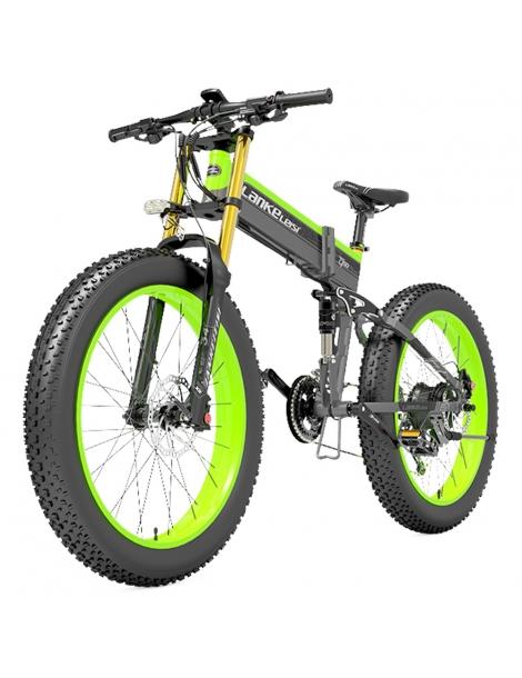 LANKELEISI T750 Plus 26*4.0 Pollici Fat Tire Bici Elettrica Pieghevole - Motore 48V 1000W E Batteria Al Litio 17.5Ah - Verde