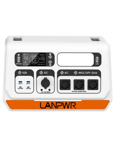 LANPWR 2200PRO 2200W Stazione Di Alimentazione Portatile + 4x Pannelli Solari Da 180W Sistema Solare Da Balcone