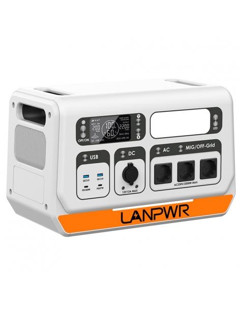 LANPWR 2200PRO 2200W Stazione di alimentazione portatile + 4x pannelli solari da 180W sistema solare da balcone