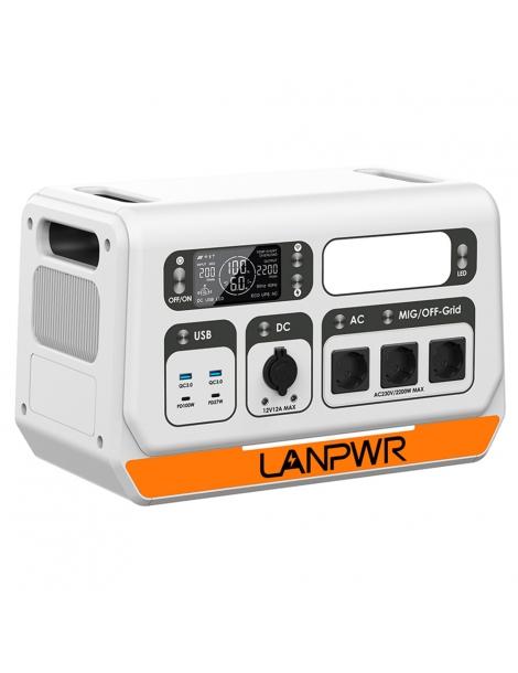 LANPWR 2200PRO Stazione Di Alimentazione Portatile Con Inverter On-grid Supporto 200W/400W/600W/800W - Spina UE