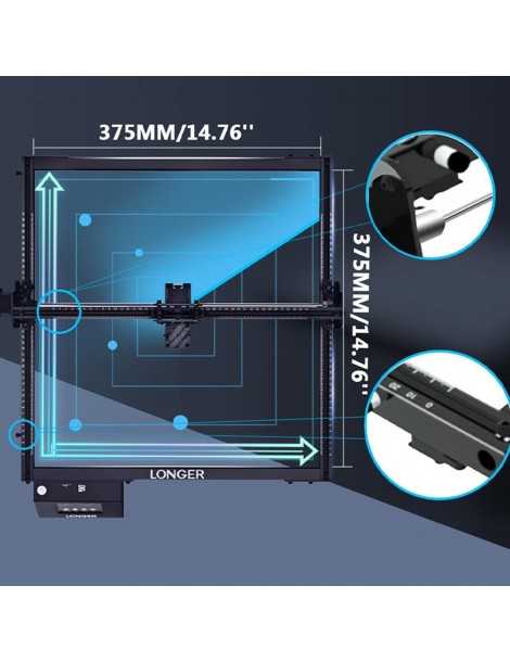 LONGER RAY5 20W Incisore Laser Spot Laser 0 08*0 1 Mm Touchscreen A Colori Chipset 32 Bit Connessione APP 375*375 Mm
