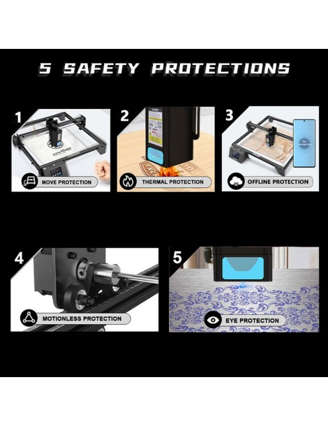 LONGER RAY5 20W Incisore Laser Spot Laser 0 08*0 1 Mm Touchscreen A Colori Chipset 32 Bit Connessione APP 375*375 Mm