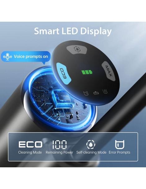 Maircle F1 Aspirapolvere Lavapavimenti Aspirazione 16kPa Autonomia 35min Display LED Autopulizia - Grigio