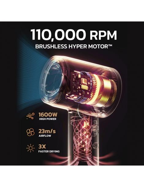 Micollme H6S Asciugacapelli Con 2 Bocchette Asciuga I Capelli Medi In 2-3 Minuti 59dB Tecnologia A Ioni Negativi - Grigio