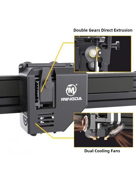 MINGDA Magician Pro Stampante 3D Livellamento Automatico Estrusione Diretta A Doppio Ingranaggio 400*400*400 Mm
