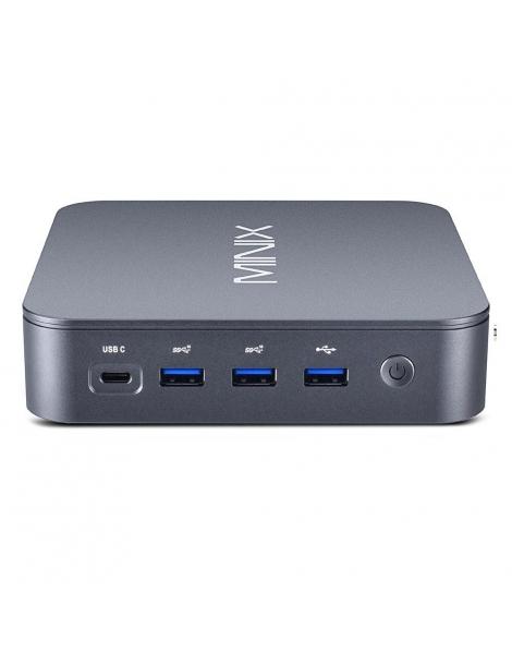 MINIX J51-C8 Max Mini PC In Alluminio Windows 11 Pro 8GB DDR4 512GB M.2 PCIe NVMe SSD WiFi 6 - Grigio Metallizzato