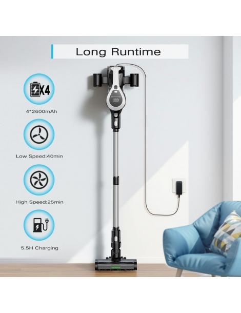MOOSOO YC1 Aspirapolvere Senza Fili Alta Aspirazione 12kPa Fino A 40min Di Funzionamento Display A LED - Argento