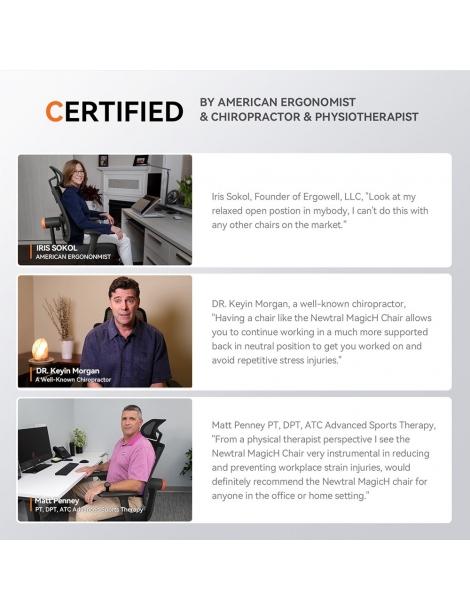 NEWTRAL MagicH-BPro Sedia Ergonomica Con Poggiapiedi Schienale Con Poggiatesta Che Si Segue Automaticamente