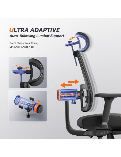 NEWTRAL MagicH-BPro Sedia Ergonomica Con Poggiapiedi Schienale Con Poggiatesta Che Si Segue Automaticamente