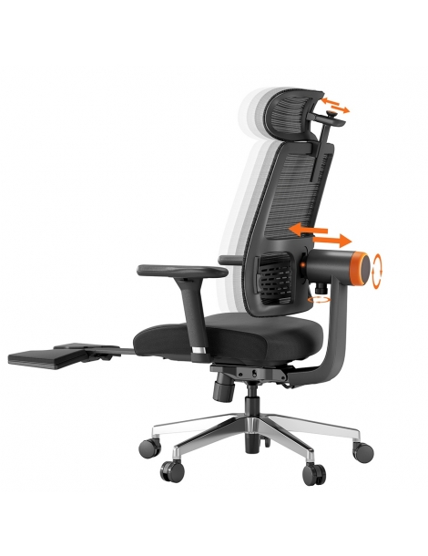 NEWTRAL MagicH-BPro Sedia ergonomica con poggiapiedi schienale con poggiatesta che si segue automaticamente