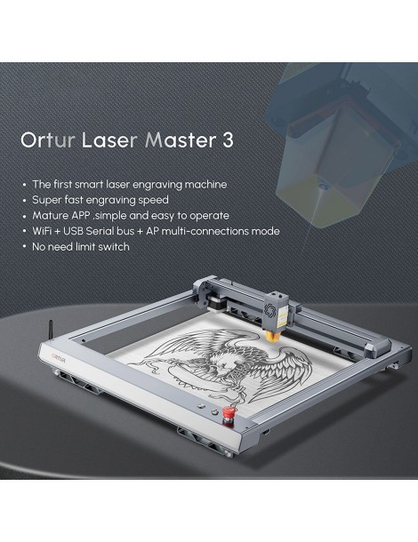 ORTUR Laser Master 3 Incisore Laser 10W Con Modulo Laser LU2-10A Arresto Di Emergenza 20.000mm/min 400mmx400mm