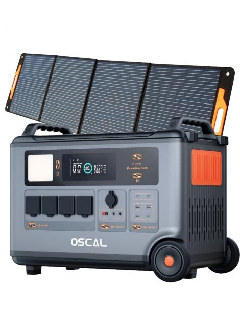 Oscal PowerMax 3600 Stazione di alimentazione robusta + Oscal PM200 200W Pannello solare pieghevole