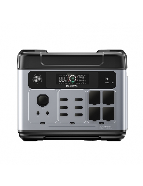 OUKITEL P2001 Plus 2400W Stazione di Alimentazione Portatile Batteria LiFePO4 da 2048 Wh 13 Prese Carica all'80% in 1 ora