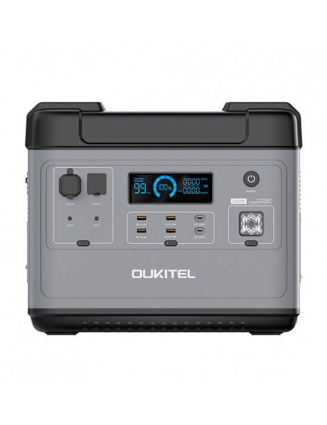 OUKITEL P2001 Ultimate 2000W Stazione di alimentazione portatile + OUKITEL PV200 200W Pannello solare pieghevole