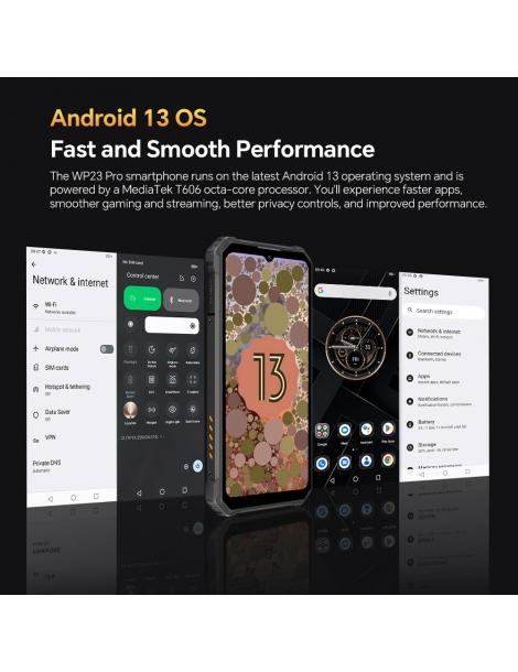 OUKITEL WP23 Pro Smartphone Robusto 8GB RAM 128GB ROM Batteria Da 10600mAh Display HD Da 6.52' Sistema Operativo Android 13