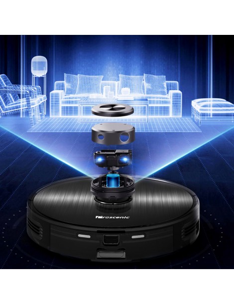 Proscenic M8 Robot Aspirapolvere Con Navigazione Lidar 3 In 1 Aspiratore Robot E Mop Con Una Forte Aspirazione Di 2700Pa