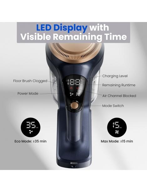 Proscenic P11 Lite Aspirapolvere Senza Fili Aspirazione 28kPa Autonomia 35min Schermo LED