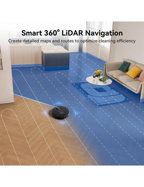 Proscenic Q8 Aspirapolvere Robot Aspirazione 4200 Pa LiDAR Nav Autonomia 200 Minuti - Nero
