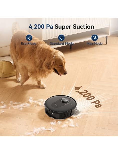 Proscenic Q8 Aspirapolvere Robot Aspirazione 4200 Pa LiDAR Nav Autonomia 200 Minuti - Nero