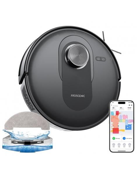 Proscenic Q8 Aspirapolvere robot aspirazione 4200 Pa LiDAR Nav autonomia 200 minuti - Nero