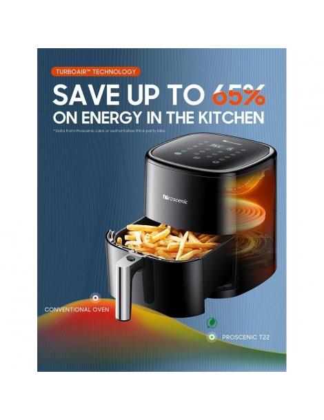 Proscenic T22 Friggitrice Ad Aria Capacità 5L 1500W Con 13 Preset Rivestimento Antiaderente Tecnologia Intelligente SuperDenoise