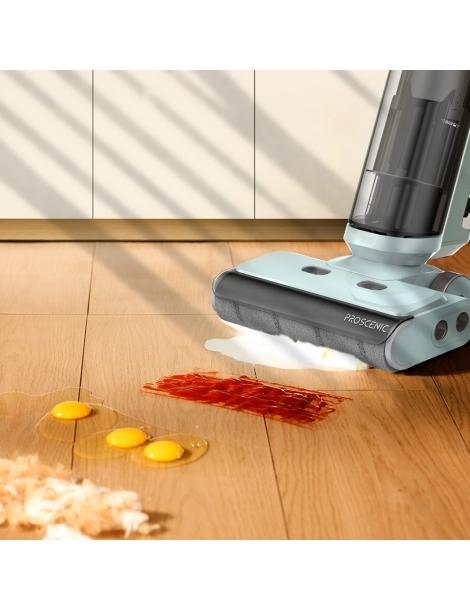 Proscenic WashVac F20 Aspirapolvere A Secco Senza Filo Autopulente Aspirazione 15KPa - Blu