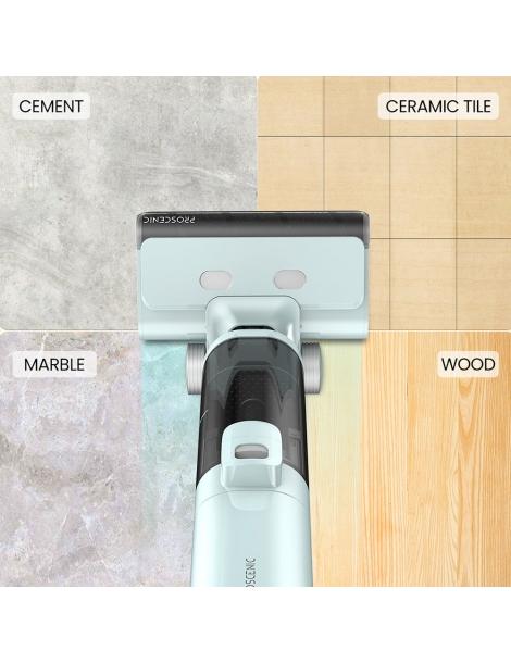 Proscenic WashVac F20 Aspirapolvere A Secco Senza Filo Autopulente Aspirazione 15KPa - Blu