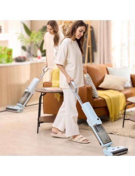 Proscenic WashVac F20 Aspirapolvere A Secco Senza Filo Autopulente Aspirazione 15KPa - Blu