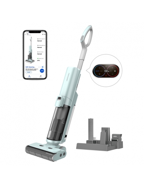 Proscenic WashVac F20 Aspirapolvere a secco senza filo autopulente aspirazione 15KPa - Blu