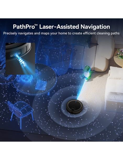 Proscenic X1S Aspirapolvere Robot Aspirazione 3000Pa Navigazione Laser PathPro- Nero
