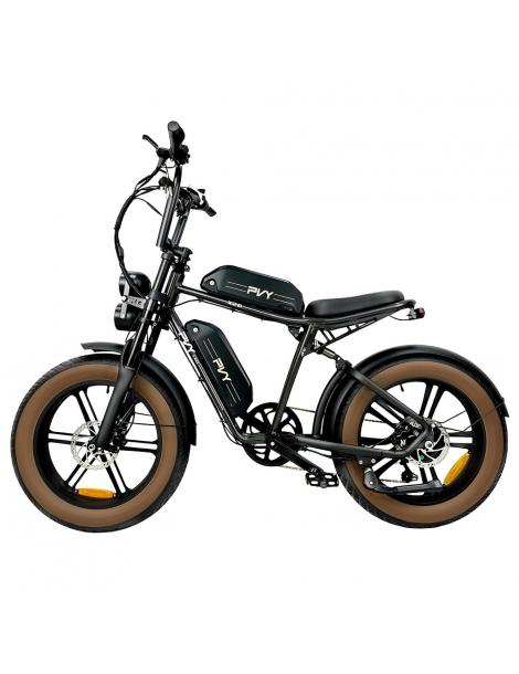 PVY X20 Mountain Electric Bike Motore 1000W Doppia Batteria 48V 30Ah Copertone 20*4.0'' 50km/h 200km 100N.M - Nero