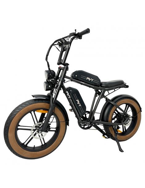 PVY X20 Mountain Electric Bike Motore 1000W Doppia Batteria 48V 30Ah Copertone 20*4.0'' 50km/h 200km 100N.M - Nero
