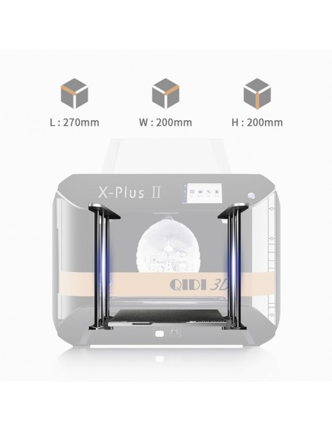 QIDI X-PLUS 2 Stampante 3D Di Livello Industriale Doppio Asse Z Touch Screen A Colori Da 4 3 Pollici 270x200x200mm