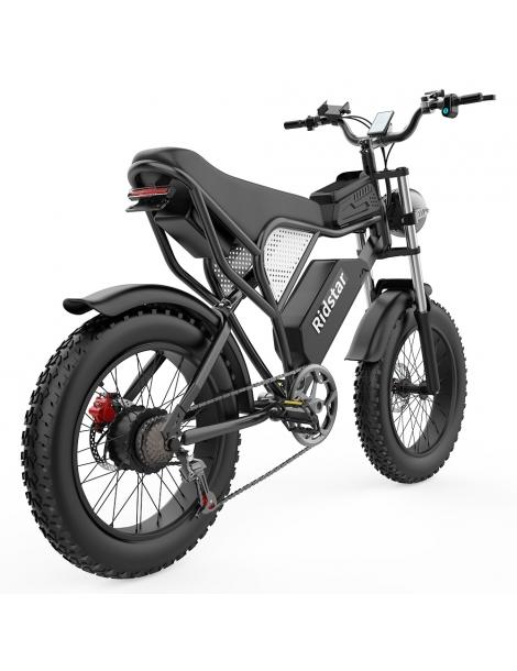 Ridstar Q20 Electric Bike 1000W Brushless Motor 20*4 Inch Fat Tires 48V 20Ah Removable Battery 30mph Max Speed