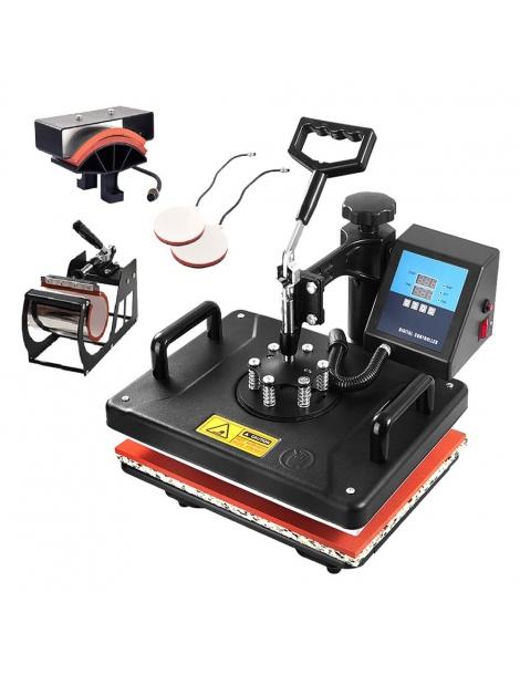 SHUOHAO 30*38CM 5-in-1 Combo Pressa a caldo stampante per magliette piastre tappi coperture del telefono