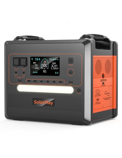 SolarPlay Q2402M Stazione elettrica portatile batteria LiFePO4 2304Wh 2500W potenza in ingresso 1100W uscita 12
